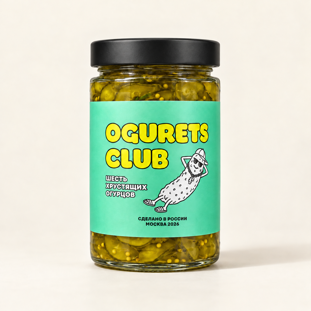 Огурцы OGURETS CLUB 350 мл, чёрная крышка